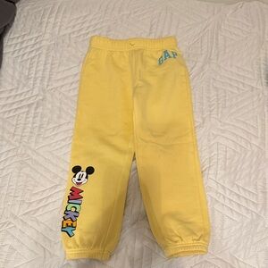 GAP Kids Yellow Mickey Mouse Sweatpants